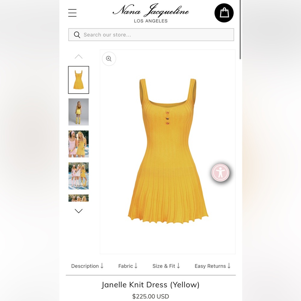 Nana Jacqueline Yellow Knit Dress